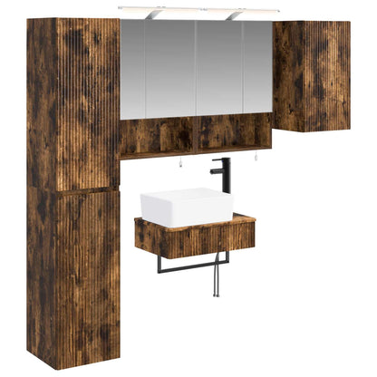 vidaXL Bathroom Furniture Set 5 pcs Smoked Oak 2