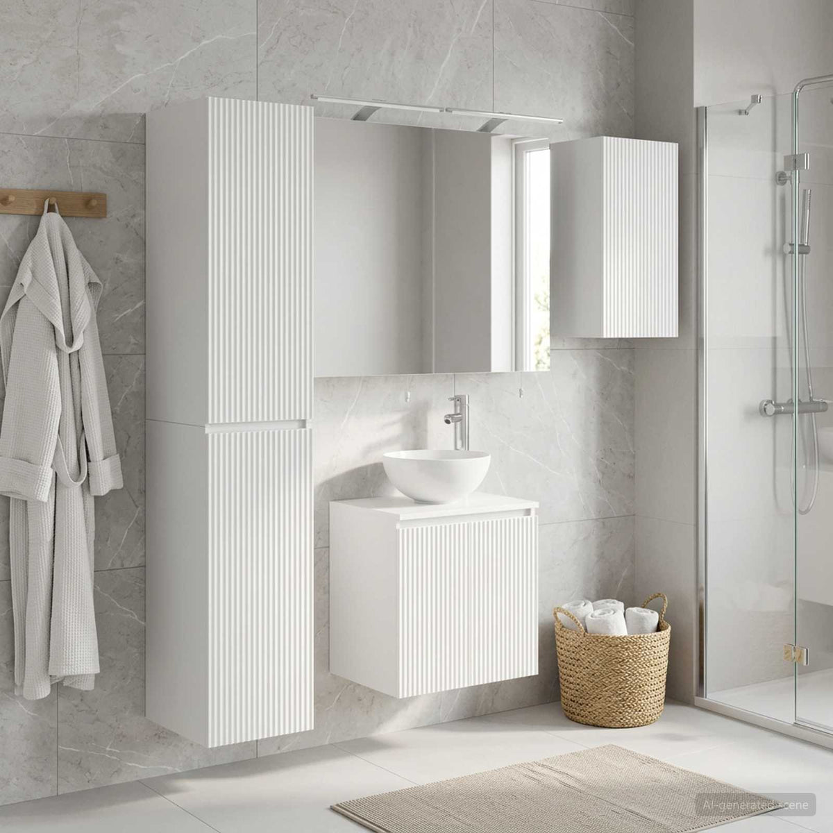 Bathroom Cabinet Set 5 pcs 50 x 14.5 x 70 cm White