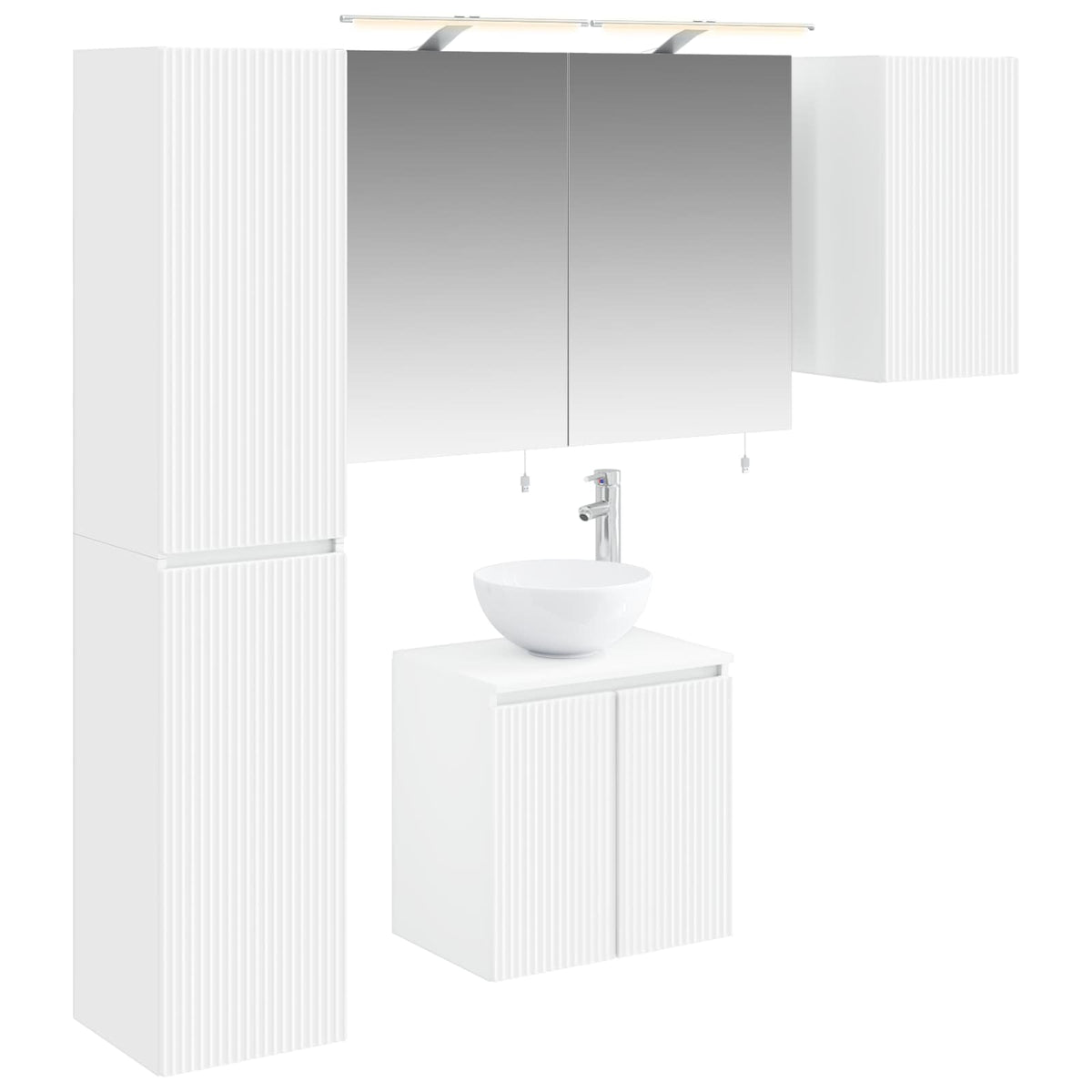 Bathroom Cabinet Set 5 pcs 50 x 14.5 x 70 cm White