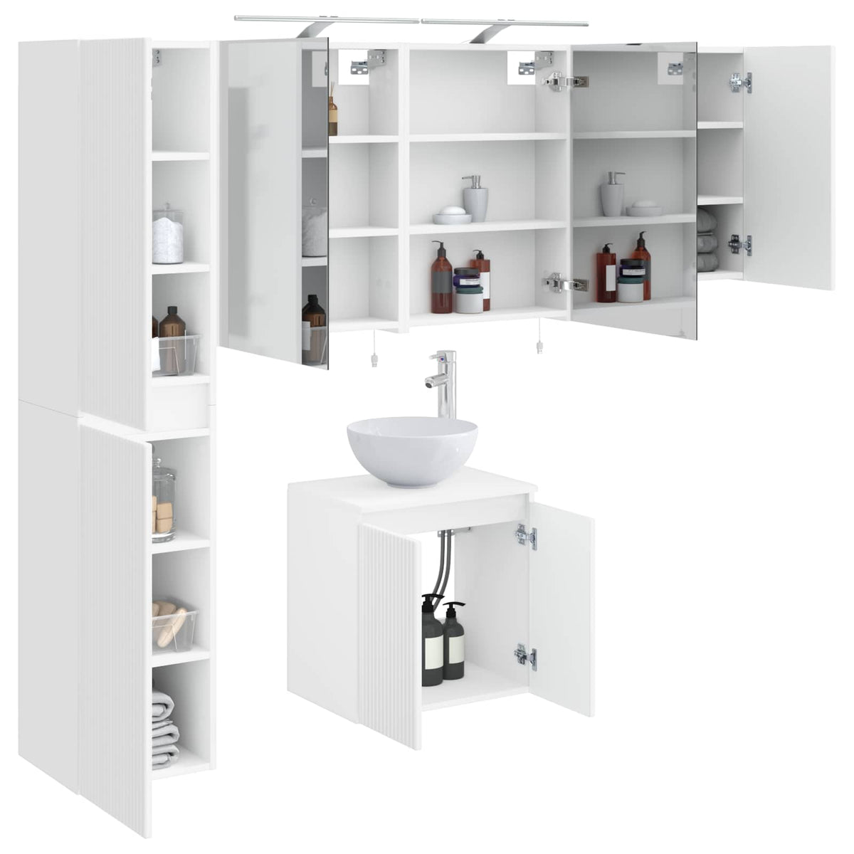 Bathroom Cabinet Set 5 pcs 50 x 14.5 x 70 cm White