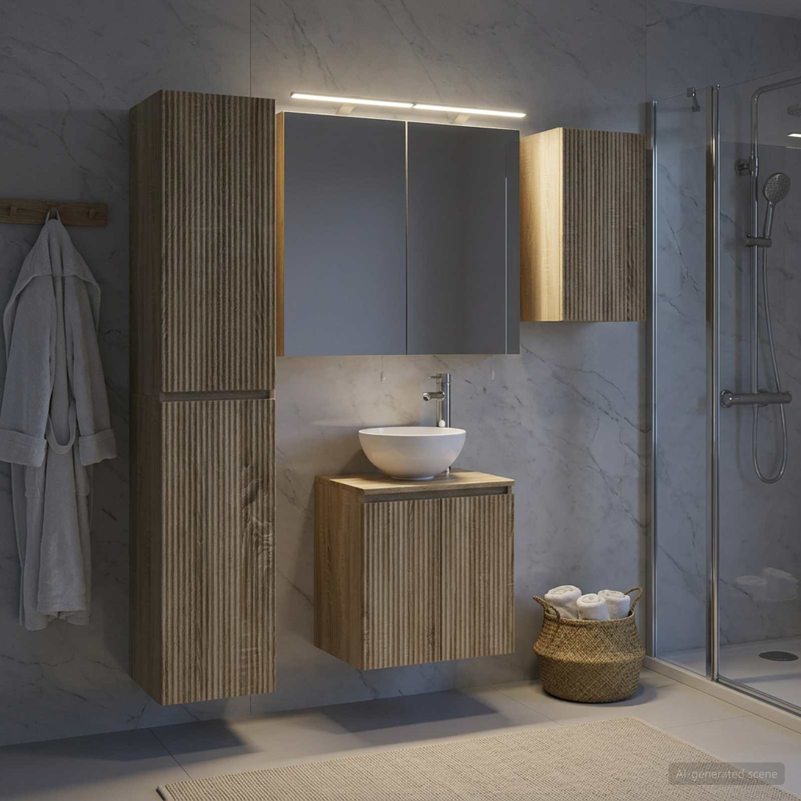 vidaXL Bathroom Cabinet Set 5 pcs Sonoma Oak Engineered Wood 1