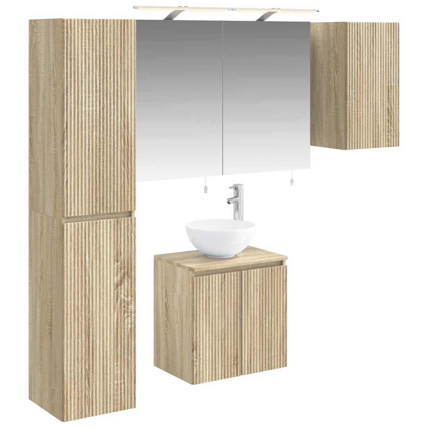 vidaXL Bathroom Cabinet Set 5 pcs Sonoma Oak Engineered Wood 2