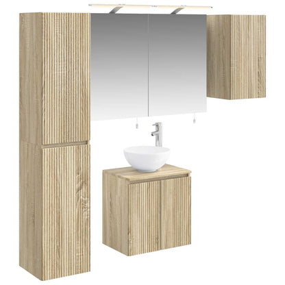 vidaXL Bathroom Cabinet Set 5 pcs Sonoma Oak Engineered Wood 2