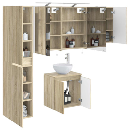 vidaXL Bathroom Cabinet Set 5 pcs Sonoma Oak Engineered Wood 3