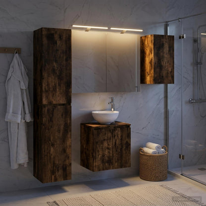 vidaXL Bathroom Cabinet Set 5 pcs Smoked Oak Engineered Wood 4