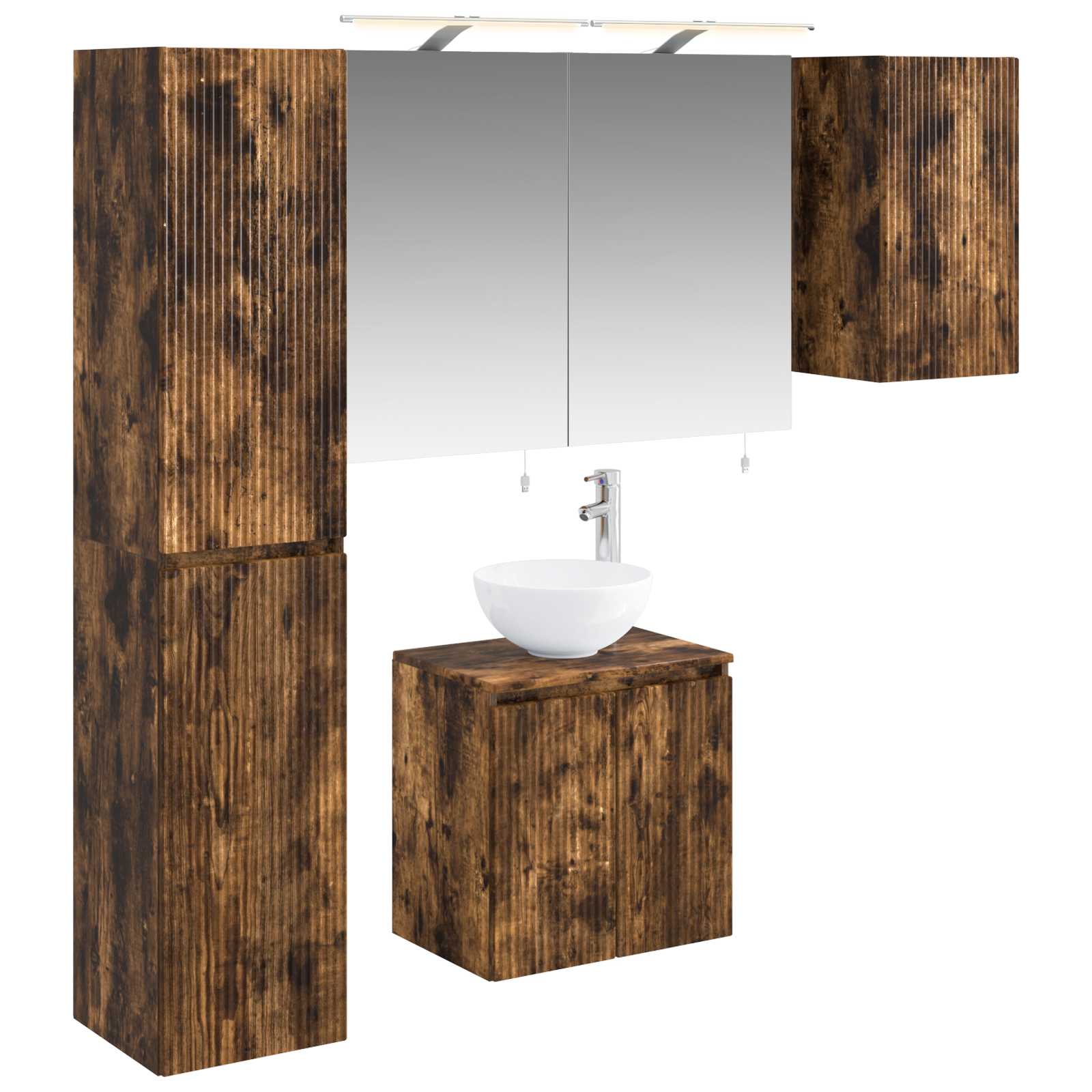 vidaXL Bathroom Cabinet Set 5 pcs Smoked Oak Engineered Wood 2