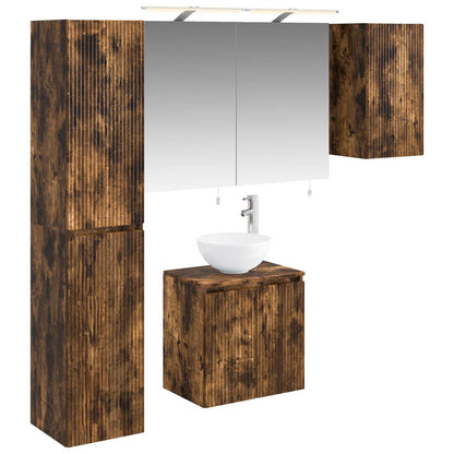 vidaXL Bathroom Cabinet Set 5 pcs Smoked Oak Engineered Wood 2
