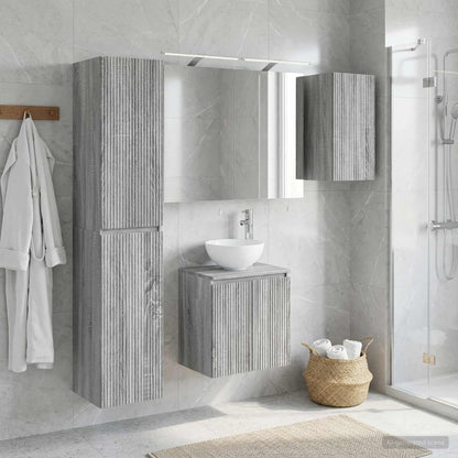vidaXL Bathroom Cabinet Set 5 pcs Grey Sonoma Engineered Wood 4