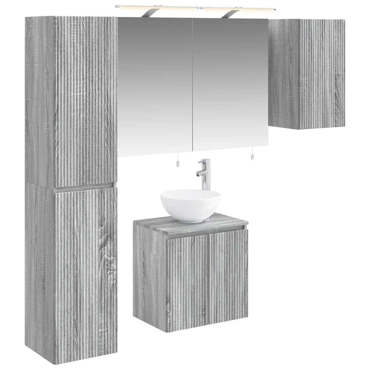 Bathroom Cabinet Set 5 pcs 50 x 14.5 x 70 cm Grey Sonoma