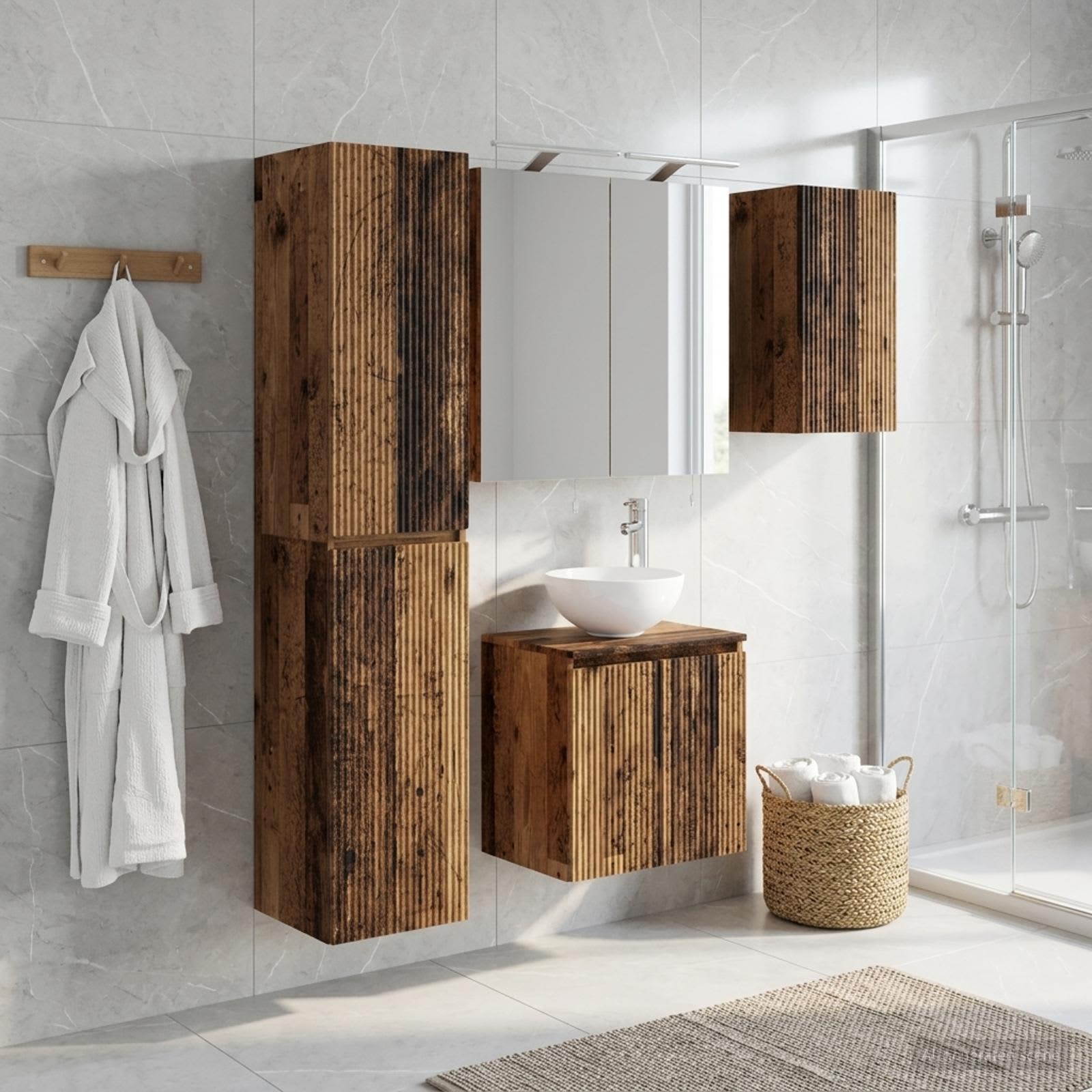 vidaXL Bathroom Cabinet Set 5 pcs Old Wood Engineered Wood 1