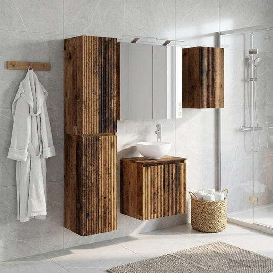 vidaXL Bathroom Cabinet Set 5 pcs Old Wood Engineered Wood 1
