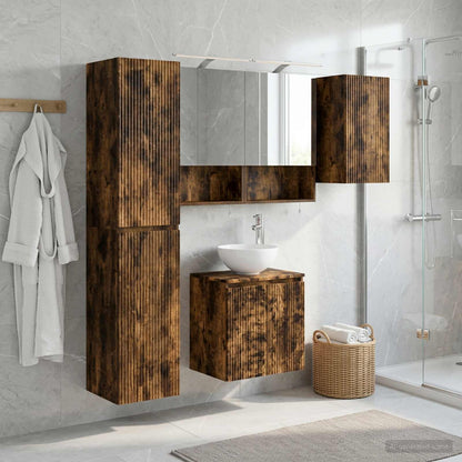 vidaXL Bathroom Cabinet Set 5 pcs Smoked Oak Engineered Wood 1