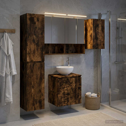 vidaXL Bathroom Cabinet Set 5 pcs Smoked Oak Engineered Wood 4