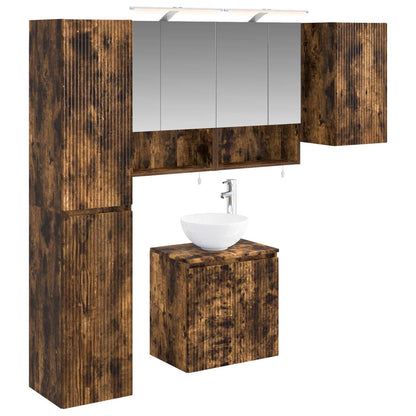 vidaXL Bathroom Cabinet Set 5 pcs Smoked Oak Engineered Wood 2