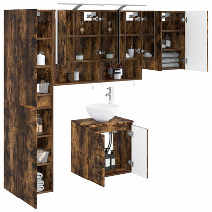 vidaXL Bathroom Cabinet Set 5 pcs Smoked Oak Engineered Wood 3