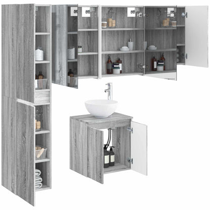 vidaXL Bathroom Cabinet Set 5 pcs Grey Sonoma Engineered Wood 3