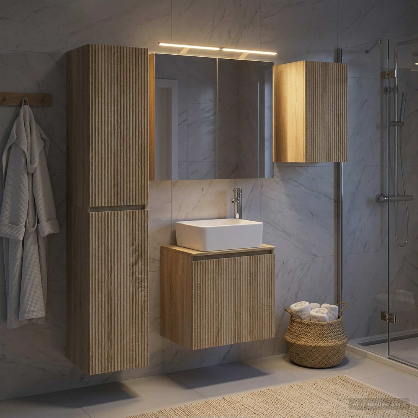 vidaXL Bathroom Cabinet Set 5 pcs Sonoma Oak Engineered Wood 1