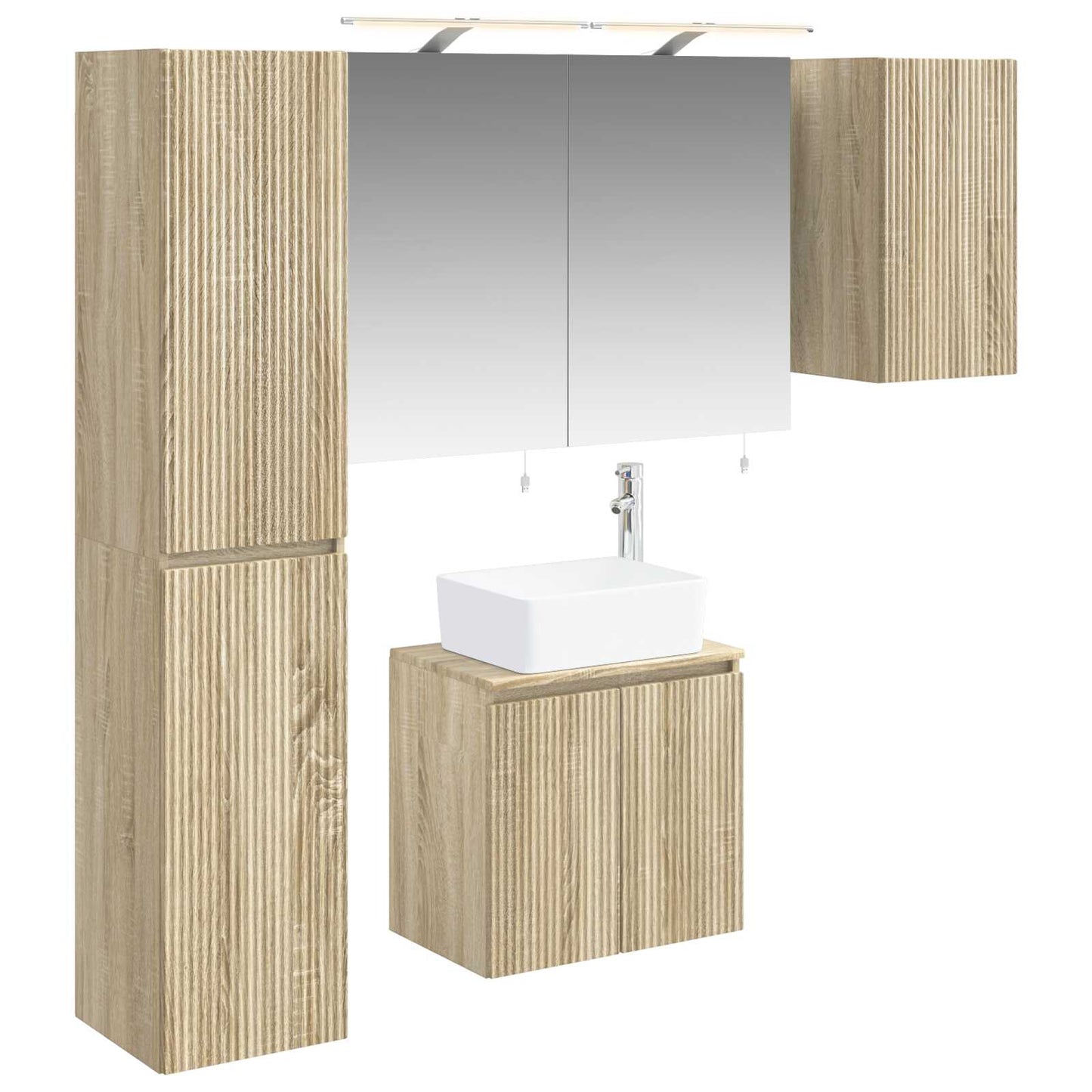 vidaXL Bathroom Cabinet Set 5 pcs Sonoma Oak Engineered Wood 2