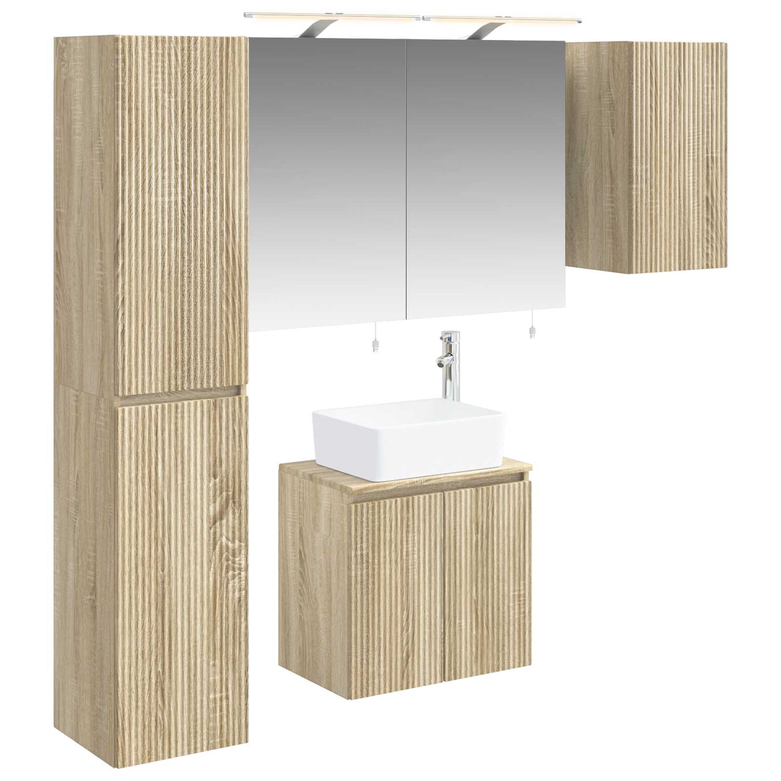 vidaXL Bathroom Cabinet Set 5 pcs Sonoma Oak Engineered Wood 2