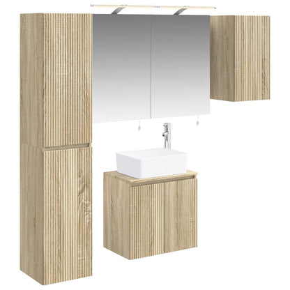 vidaXL Bathroom Cabinet Set 5 pcs Sonoma Oak Engineered Wood 2