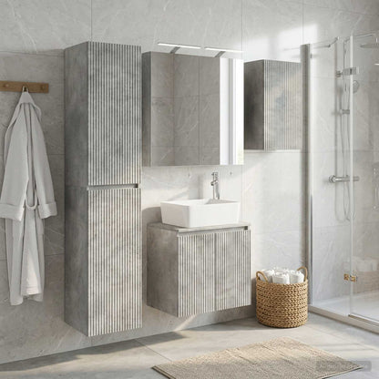 vidaXL Bathroom Cabinet Set 5 pcs Concrete Grey Engineered Wood 4