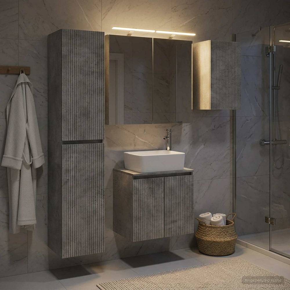 vidaXL Bathroom Cabinet Set 5 pcs Concrete Grey Engineered Wood