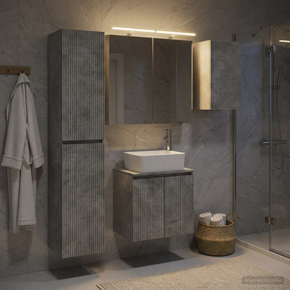 vidaXL Bathroom Cabinet Set 5 pcs Concrete Grey Engineered Wood 1
