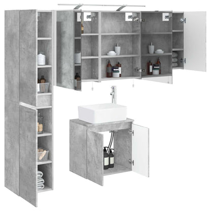 vidaXL Bathroom Cabinet Set 5 pcs Concrete Grey Engineered Wood 3