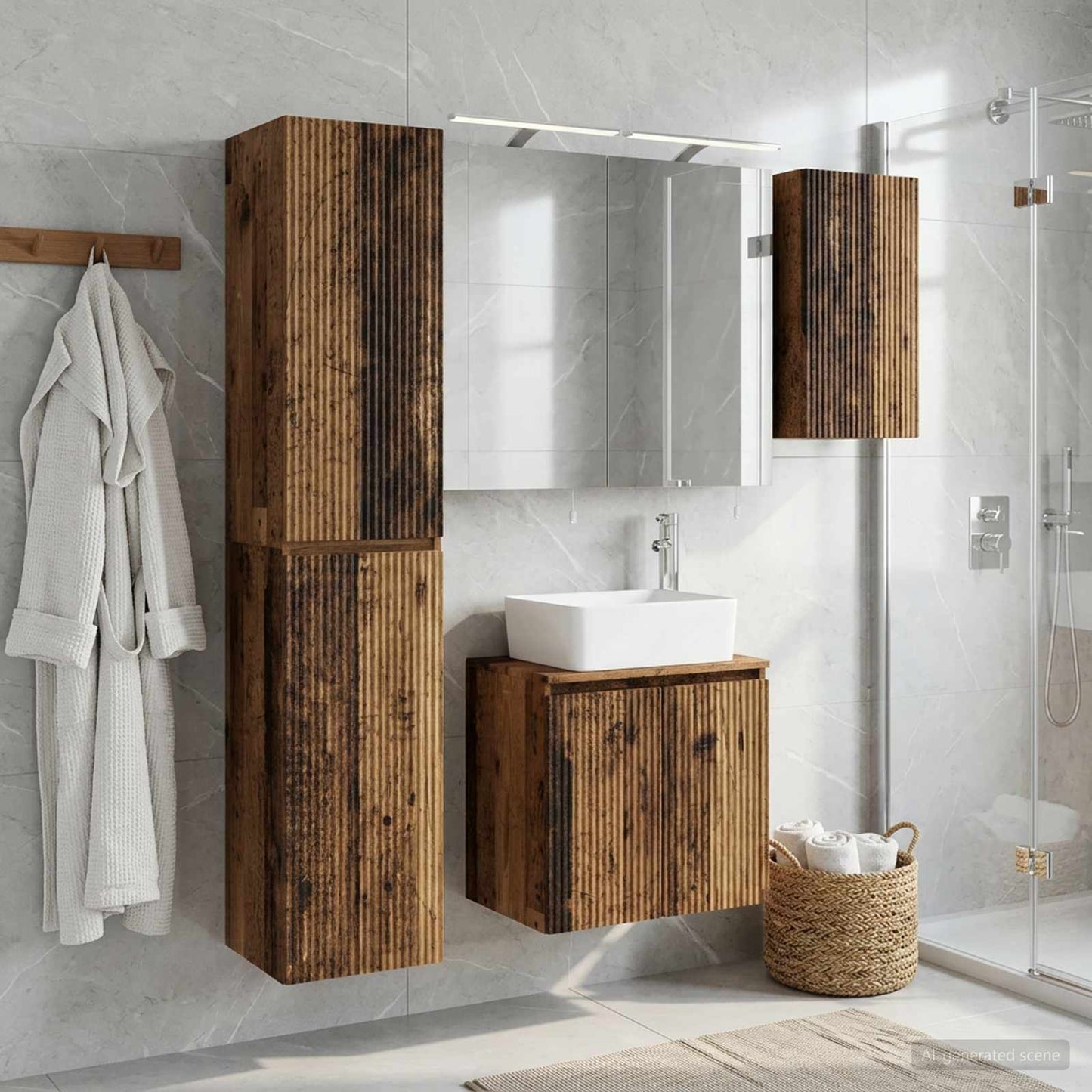 vidaXL Bathroom Cabinet Set 5 pcs Old Wood Engineered Wood 1