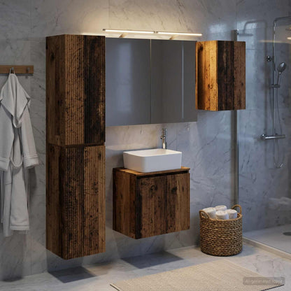 vidaXL Bathroom Cabinet Set 5 pcs Old Wood Engineered Wood 4
