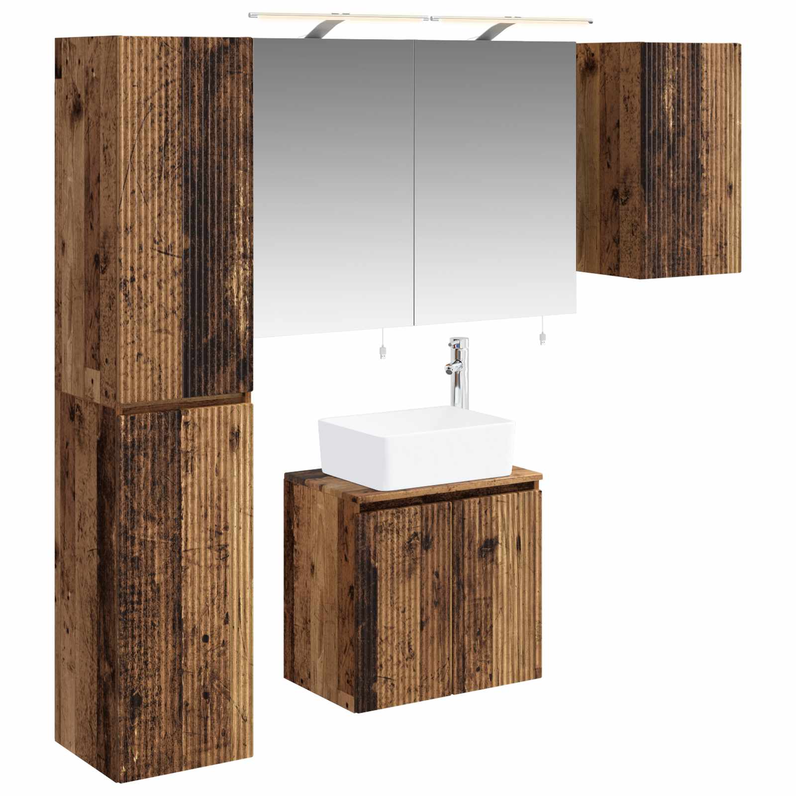 vidaXL Bathroom Cabinet Set 5 pcs Old Wood Engineered Wood 2