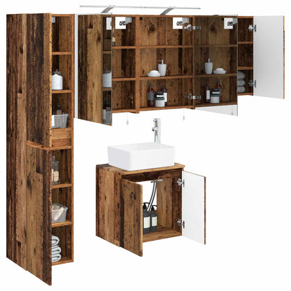 vidaXL Bathroom Cabinet Set 5 pcs Old Wood Engineered Wood 3