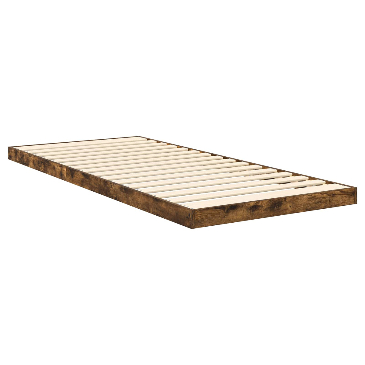 Floor Bed Frame Engineered Wood Length 190 cm Smoked oak