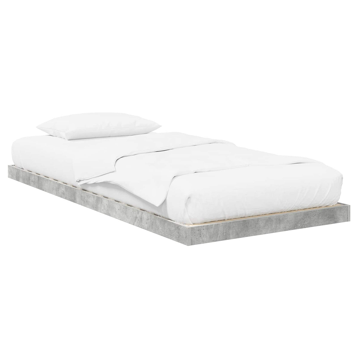 Floor Bed Frame 80 x 200 cm Engineered Wood Concrete grey
