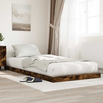 Floor Bed Frame 80 x 200 cm Engineered Wood Smoked oak