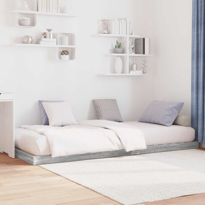 Floor Bed Frame 100 x 200 cm Engineered Wood Grey sonoma