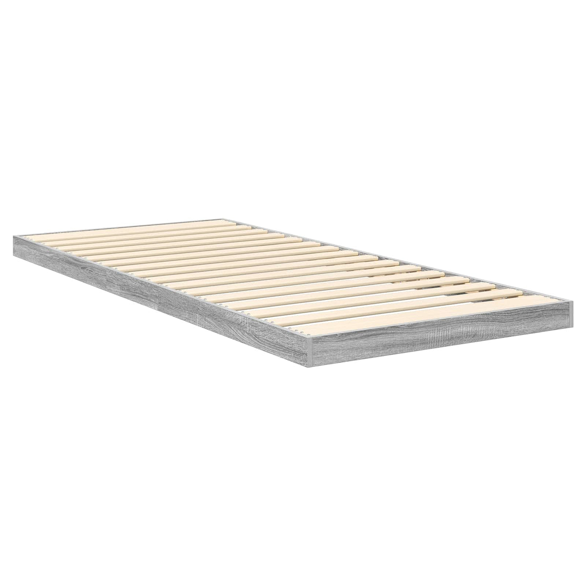 Floor Bed Frame 100 x 200 cm Engineered Wood Grey sonoma