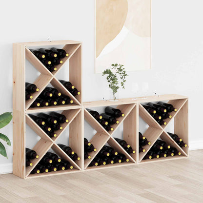Wine Cabinet 62x25x62 cm Solid Wood Pine Natural with 4 holes 4