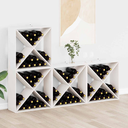 Wine Cabinet 62x25x62 cm Solid Wood Pine White with 4 holes 4