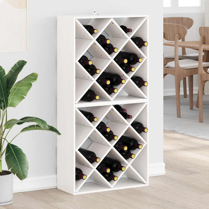 Wine Cabinet 62x25x62 cm Solid Wood Pine White with 12 holes 2