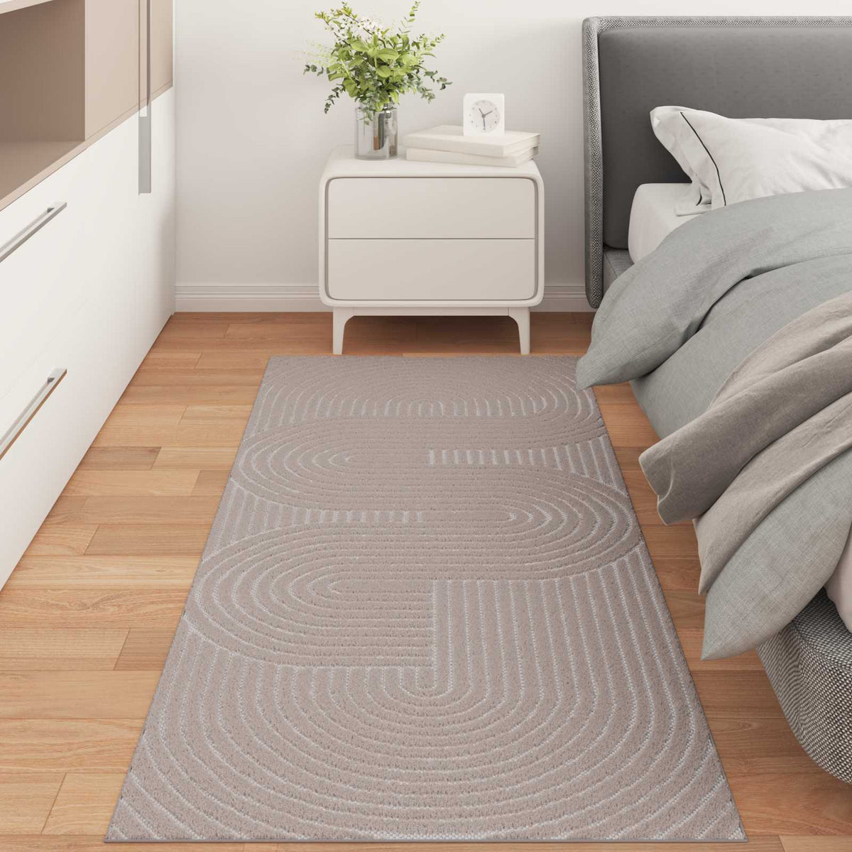 Indoor and Outdoor Rug PALMERAS Polyester Zen Sand Beige 80 x 200 cm