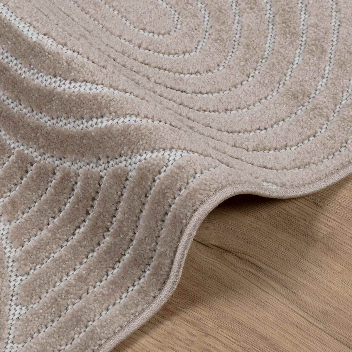 Indoor and Outdoor Rug PALMERAS Polyester Zen Sand Beige 160 x 230 cm