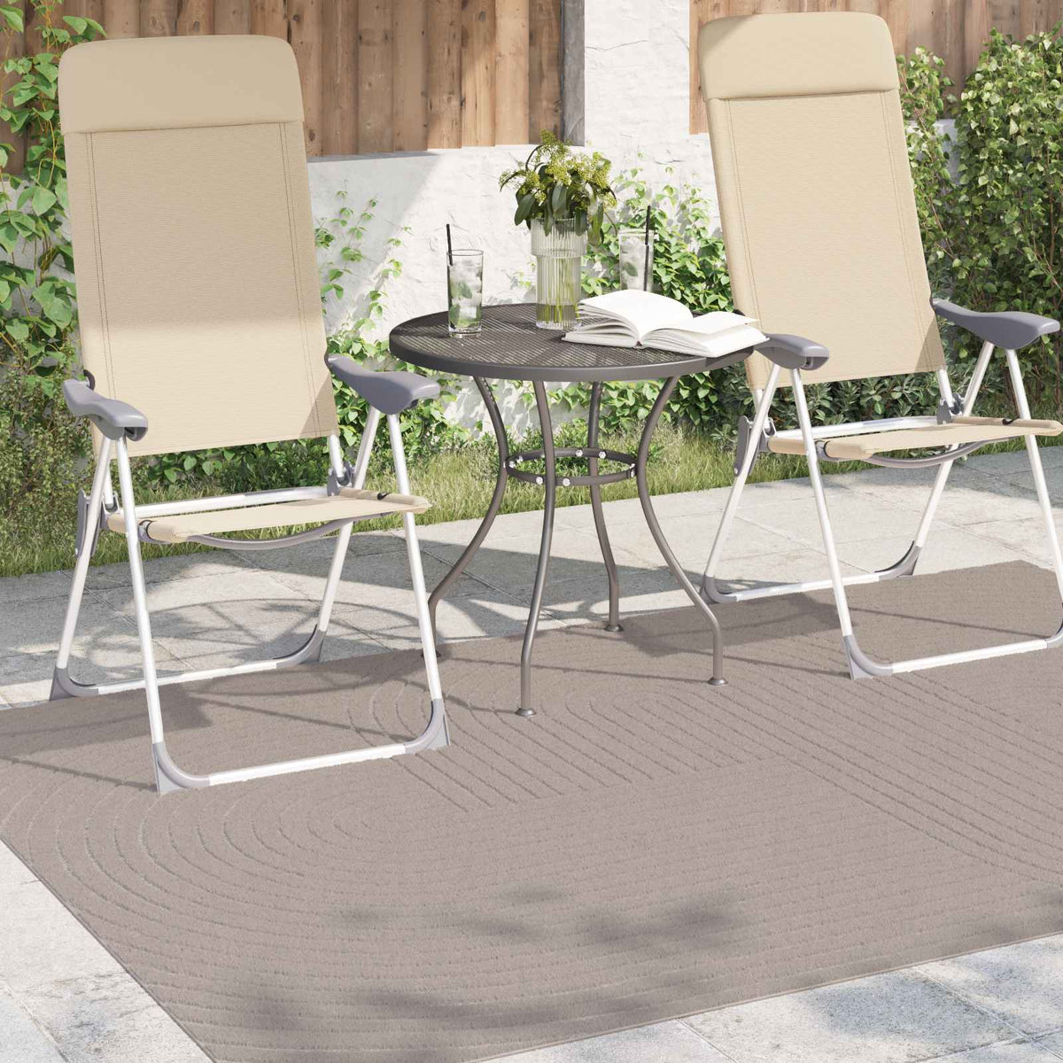 Indoor and Outdoor Rug PALMERAS Polyester Zen Sand Beige 160 x 230 cm