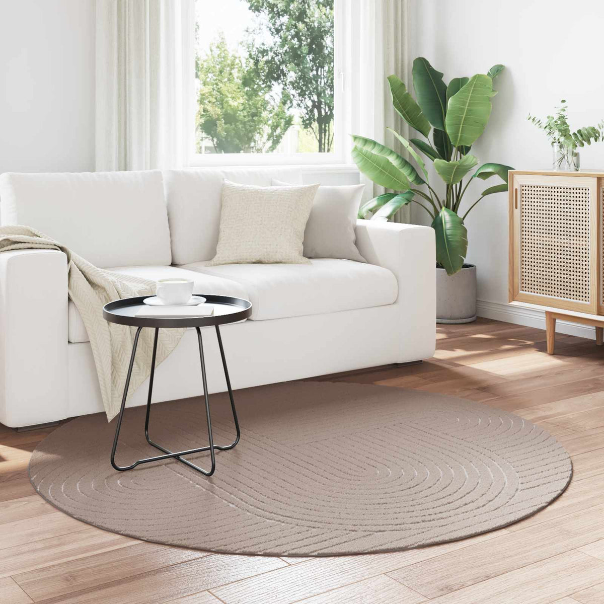 Indoor Outdoor Rug PALMERAS Polyester Zen Sand Beige