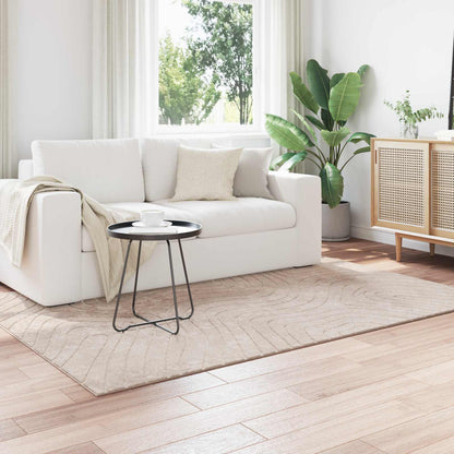 Indoor and Outdoor Rug PALMERAS Polyester Waveform Beige 120 x 170 cm