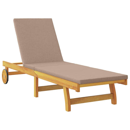 vidaXL Sun Lounger 3 pcs Solid Acacia Wood Taupe 4