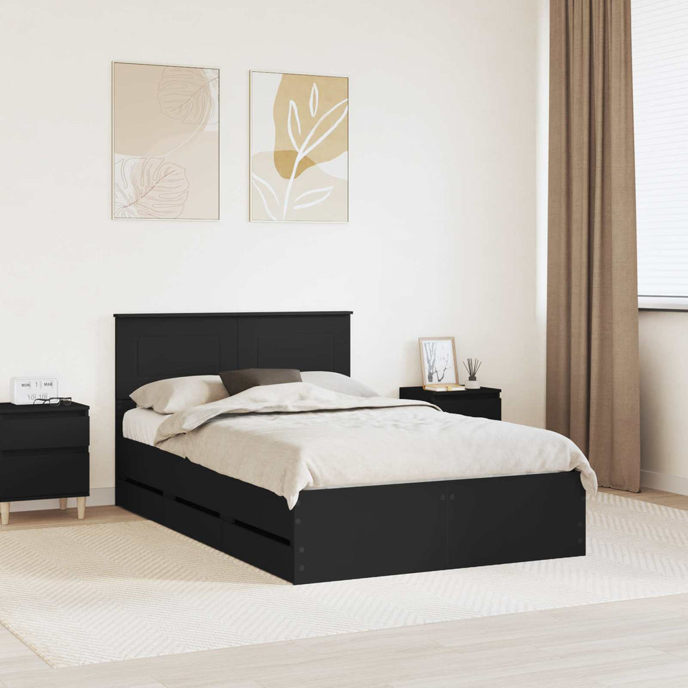 vidaXL Bed Frame with Drawer Engineer Wood Length 190 cm