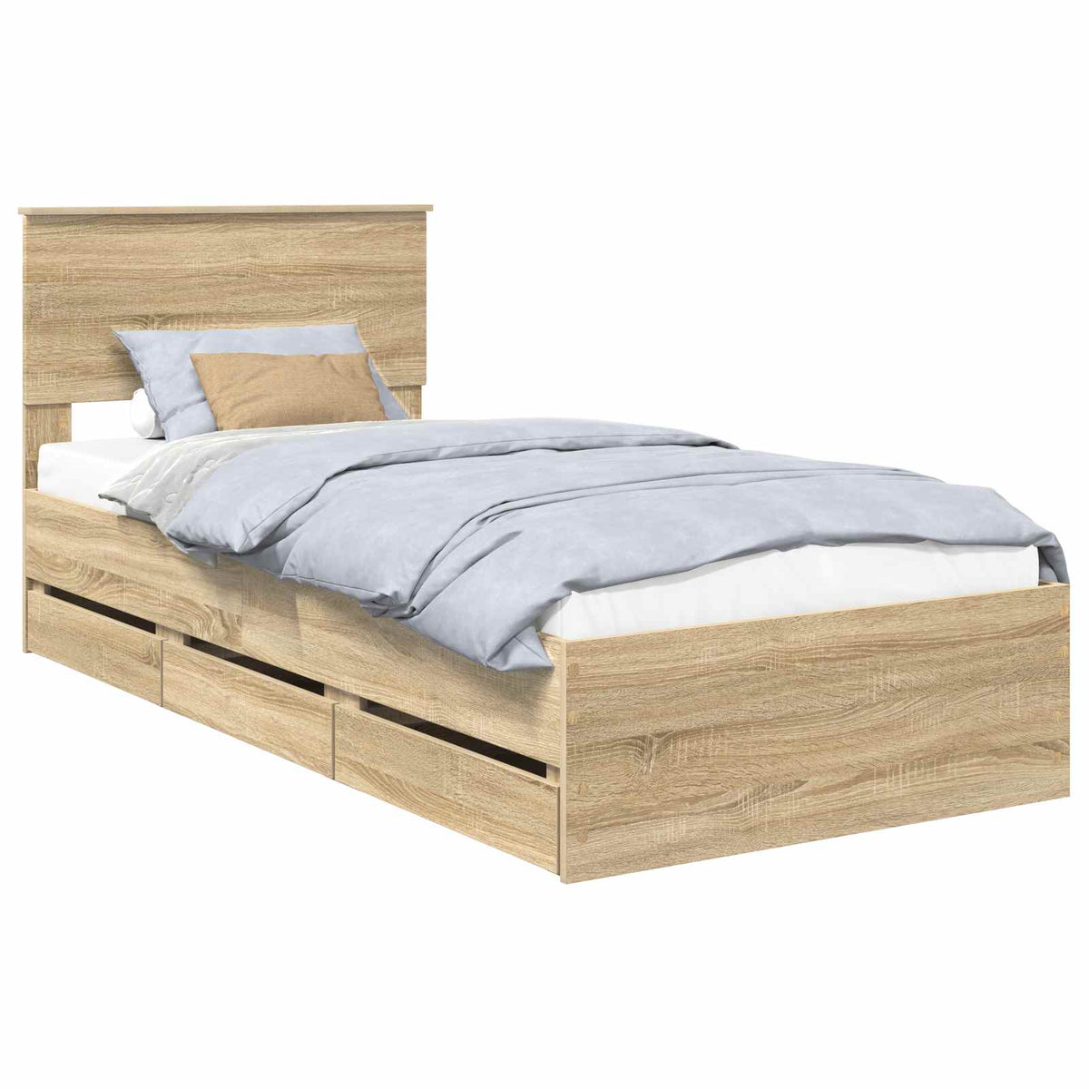 Bed Frame with Drawer Engineer Wood Length 190 cm Sonoma oak 75 cm