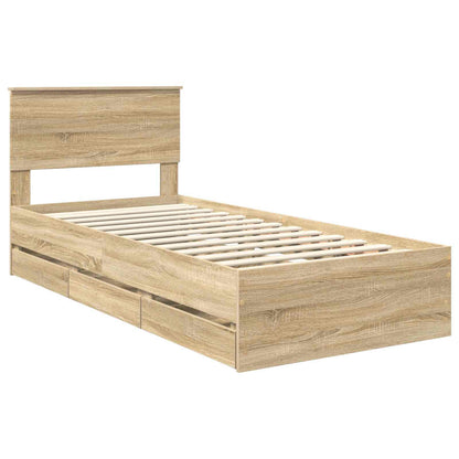 Bed Frame with Drawer Engineer Wood Length 190 cm Sonoma oak 75 cm