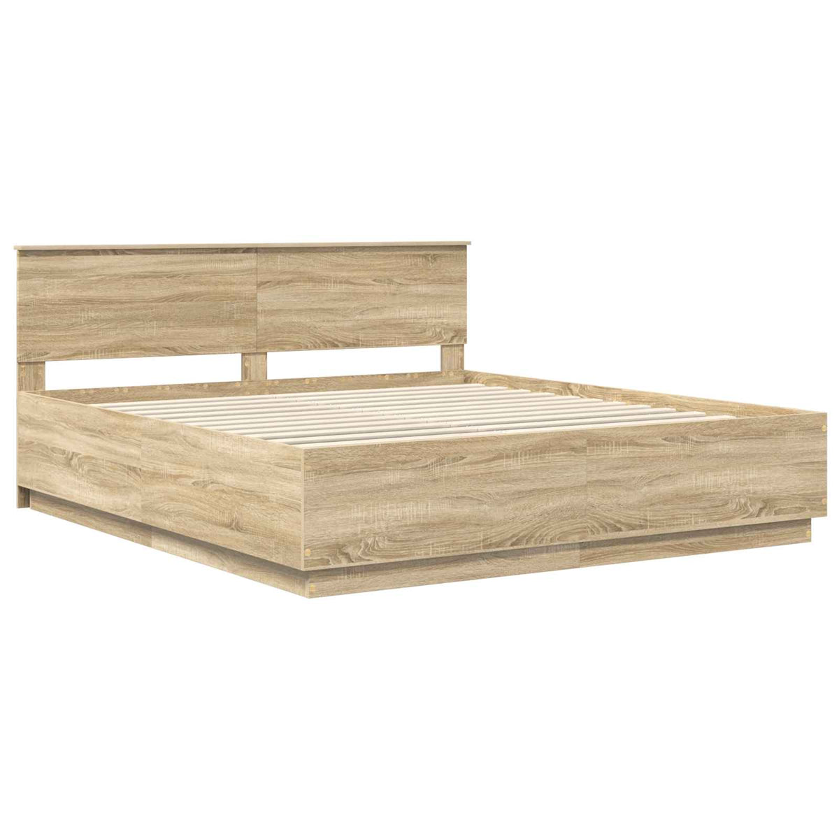 vidaXL Bed Frame Sonoma Oak 200 x 200 cm Engineered Wood 5